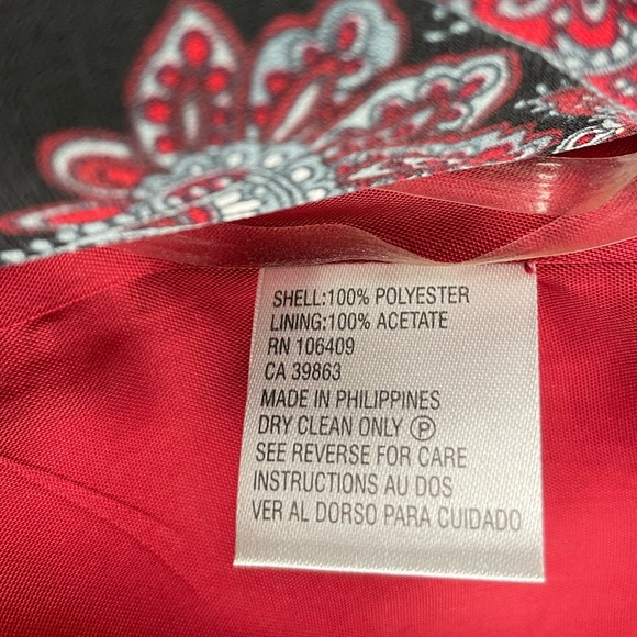 TAHARI | 3-Piece Suit | Red Brick/Black | Jacket, Tank, Wide Leg Trousers | 14 - Picture 7 of 16